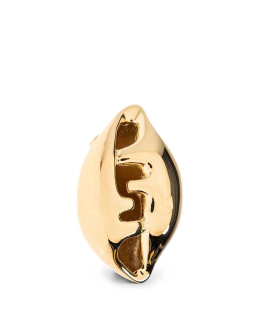 Fendi Metallic Shell-Shaped Earrings
