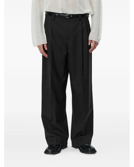 mfpen Black Pleated Trousers for men