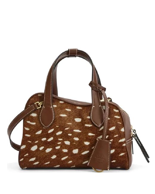 Atp Atelier Brown Ormelle Animal-Print Tote Bag