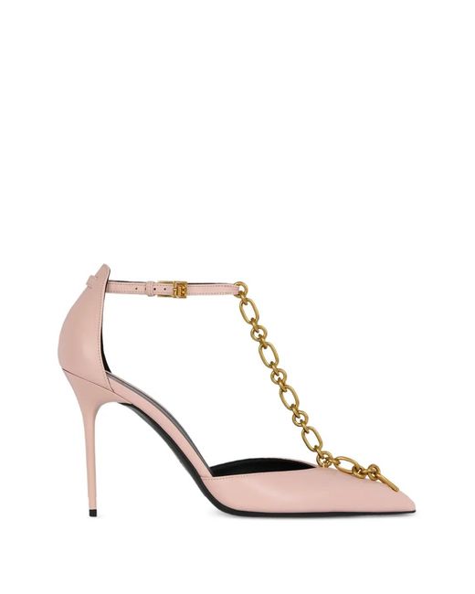Balmain White Sync Leather Stilettos With Pointed-Toe