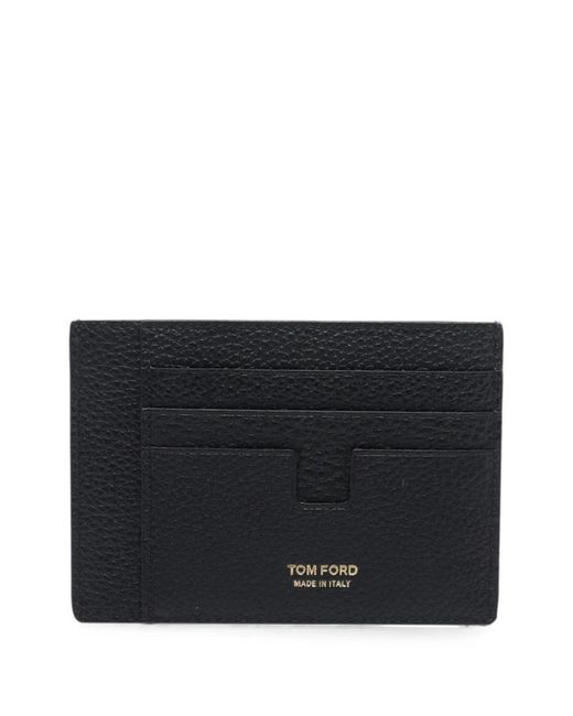 Tom Ford Black Porte-Cartes En Cuir À Logo Imprimé for men