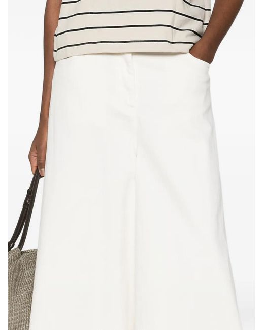 Brunello Cucinelli White Wide-Leg Jeans