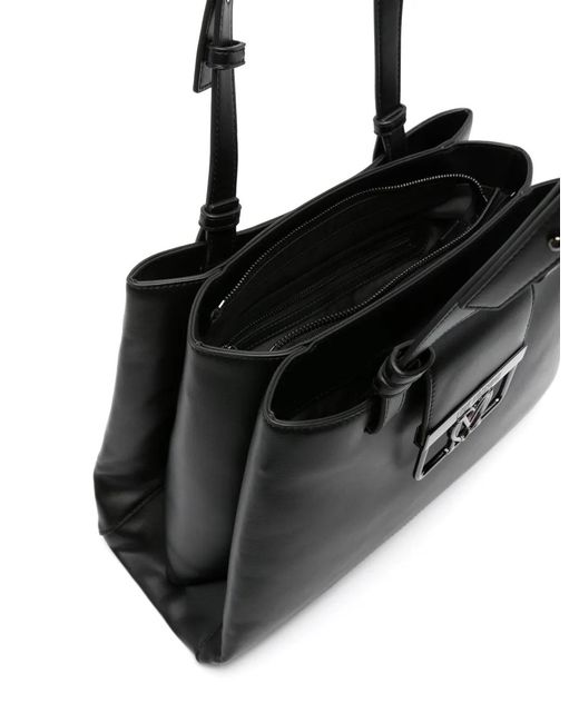 Love Moschino Black Large Heart Plaque Shoulder Bag
