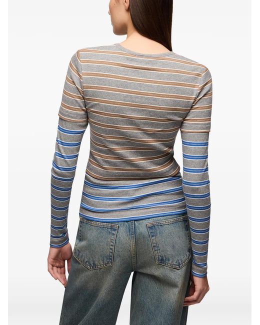 Ganni Blue Long-Sleeve Top
