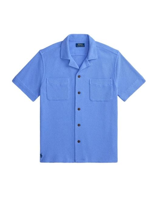 Polo Ralph Lauren Blue Waffle-Knit Shirt for men