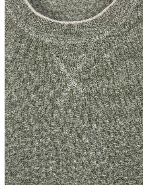 Fedeli Gray Crew Neck Sweater for men
