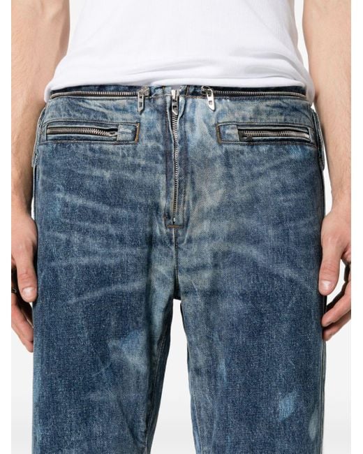 DIESEL Blue D-gen Bleached-effect Bootcut Jeans for men