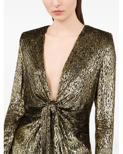 Roberto Cavalli Green Fil Coupé Leopard-Print Mini Dress