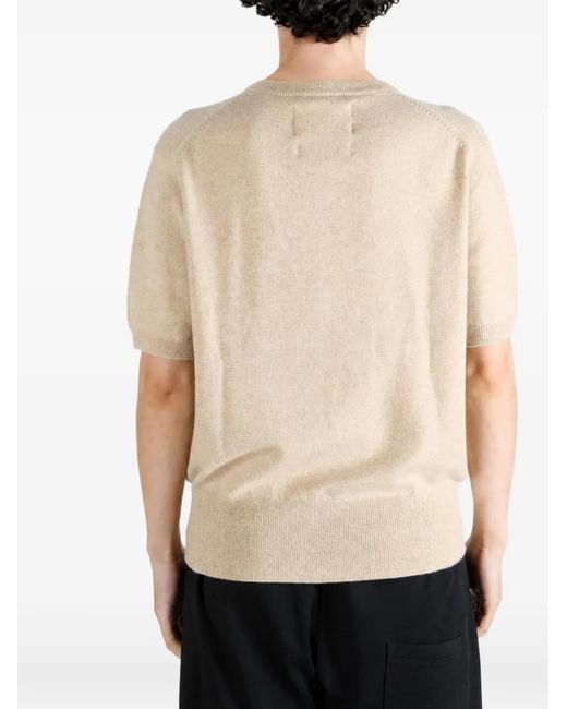 Extreme Cashmere Natural N°490 Martina Short-Sleeve V-Neck Sweater