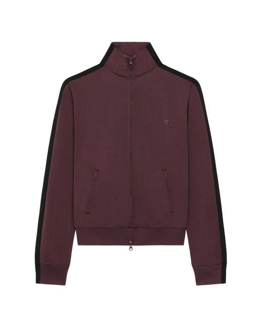 Courreges Purple Logo-Embroidered Side-Stripe Sweatshirt