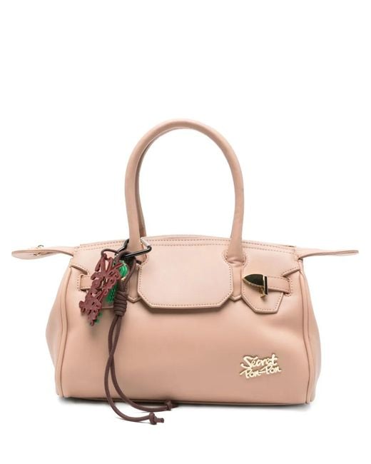 Secret Pon-pon Pink Alexandra-S Logo-Plaque Tote Bag