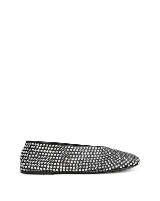 Khaite White Studded Ballet Flat