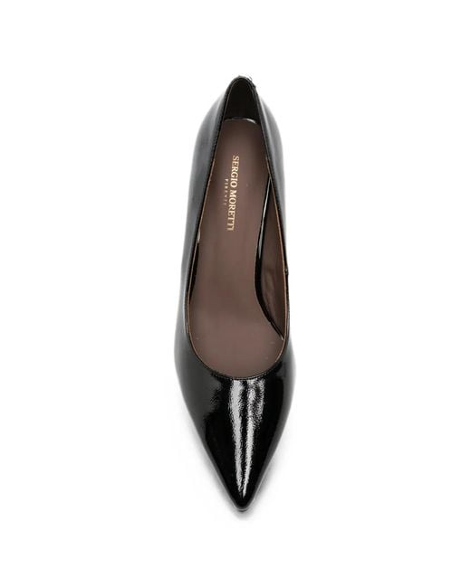 SERGIO MORETTI FIRENZE Black Patent-Finish Pointed-Toe Pumps
