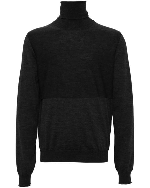 Jil Sander Black Merino Wool Jumper for men
