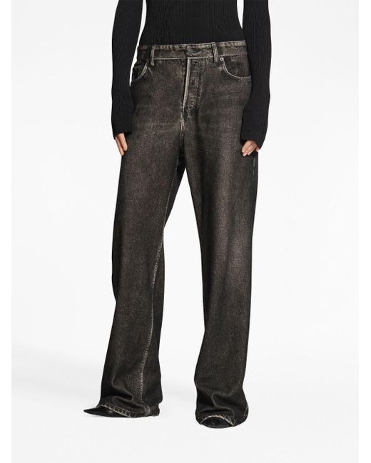 Balenciaga Gray Mid-rise Wide-leg Cotton Jeans