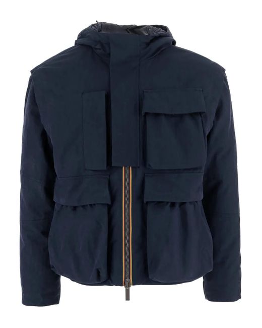 K-Way Blue Zip-Up Hooded Jacket for men