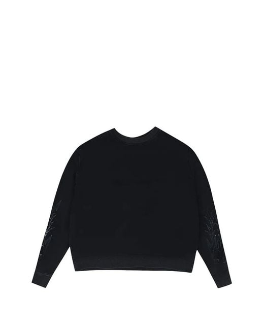 Rhude Black Horse-Print Crew-Neck Sweater for men