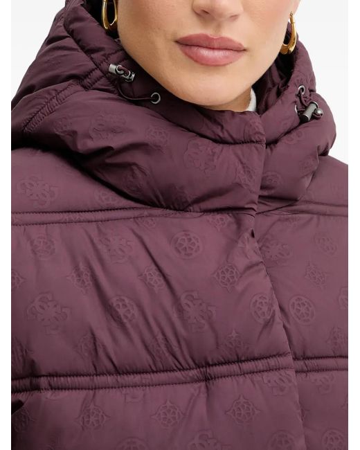 Guess Red Hooded Puffer Jacket