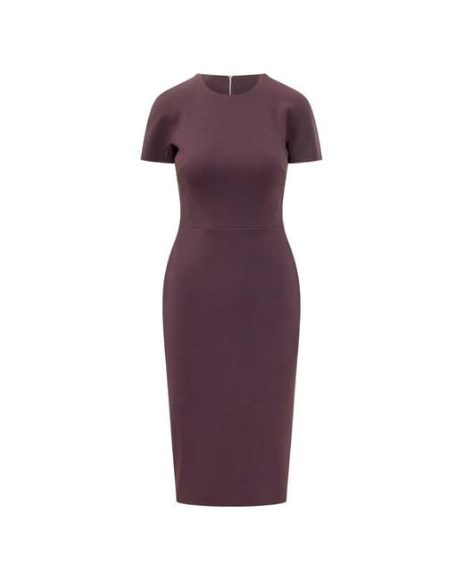 Victoria Beckham Purple Claude Zip-Fastening Midi Dress