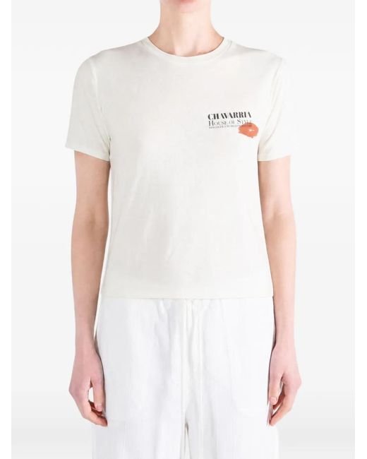 Willy Chavarria White Graphic-Print T-Shirt