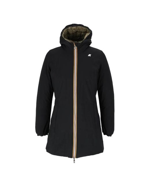 K-Way Black Reversible Hooded Jacket