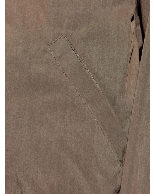 Lemaire Brown Zip-Up Bomber Jacket for men