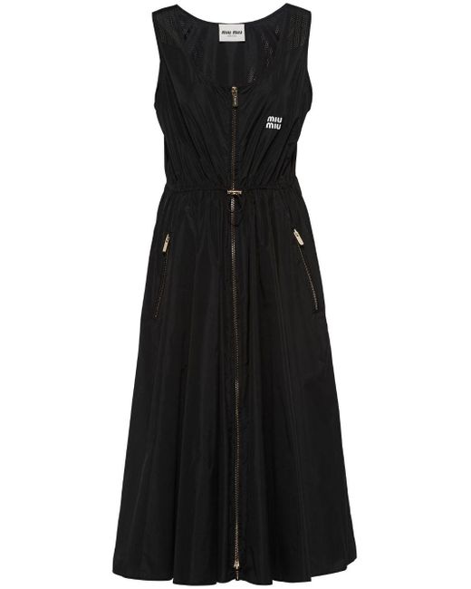 Miu Miu Mouwloze Mini-jurk in het Black