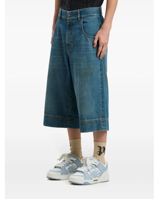 Palm Angels Blue G-Curved Shorts for men