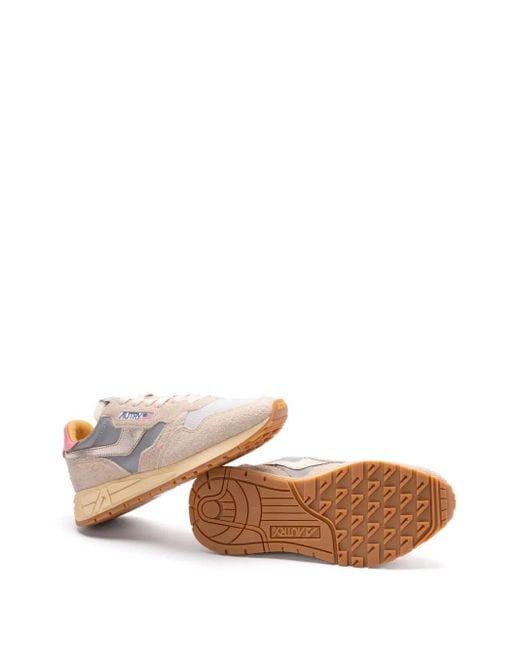 Autry Pink Panelled Ridged Sneakers