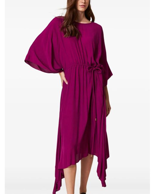 Twinset Purple Jersey Midi Dress