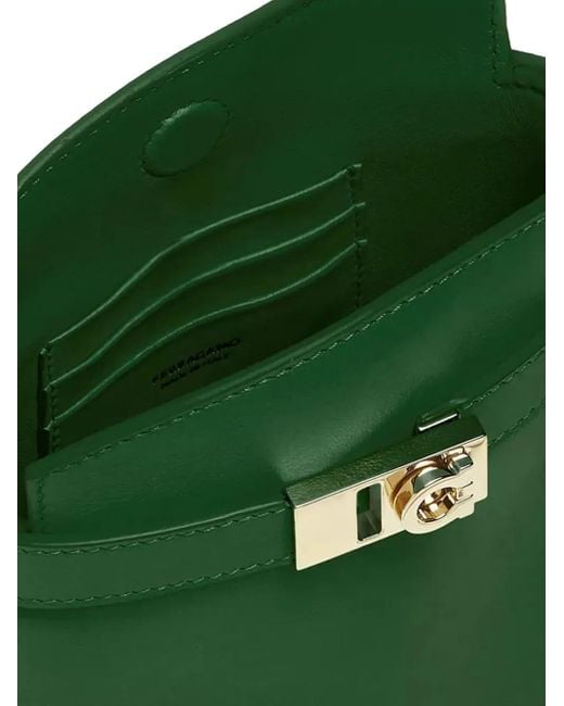 Borsa A Tracolla Con Fibbia Gancini di Ferragamo in Green