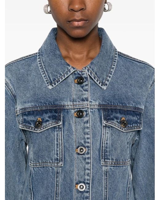Self-Portrait Blue Buttoned Pocket Dress