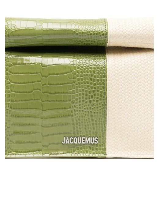 Jacquemus Green Rond Carré Two-Toned Clutch Bag