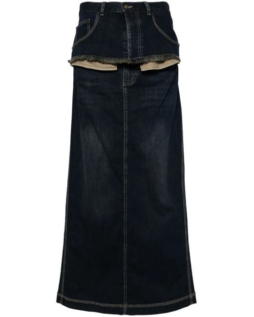 Act No1 Black Layered Denim Skirt