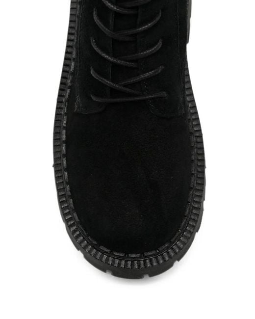 Vic Matié Black Lace-Up Suede Boots