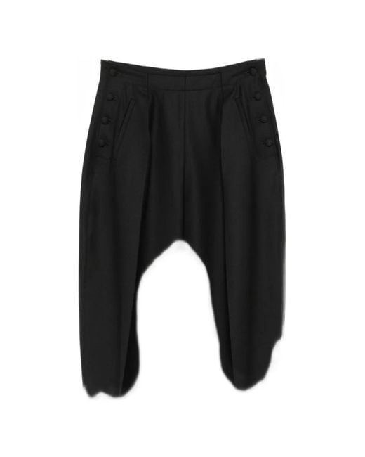 DARKPARK Black Taylor Button-Embellished Pleated Trousers