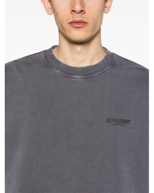 Represent Gray Owners Club Cotton Sweatshirt for men