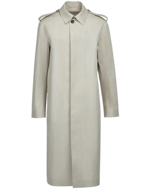 Ferragamo Gray Cotton-Blend Long Coat for men