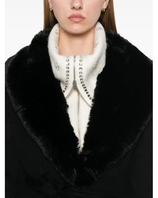 Maje Black Double-Faced Midi Coat