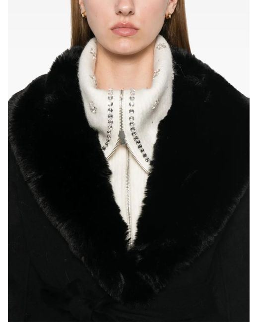 Maje Black Double-Faced Midi Coat