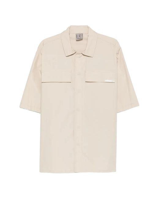 Rhun White Short-Sleeve Flap-Pocket Shirt for men
