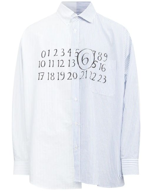MM6 by Maison Margiela White Asymmetric Shirt for men