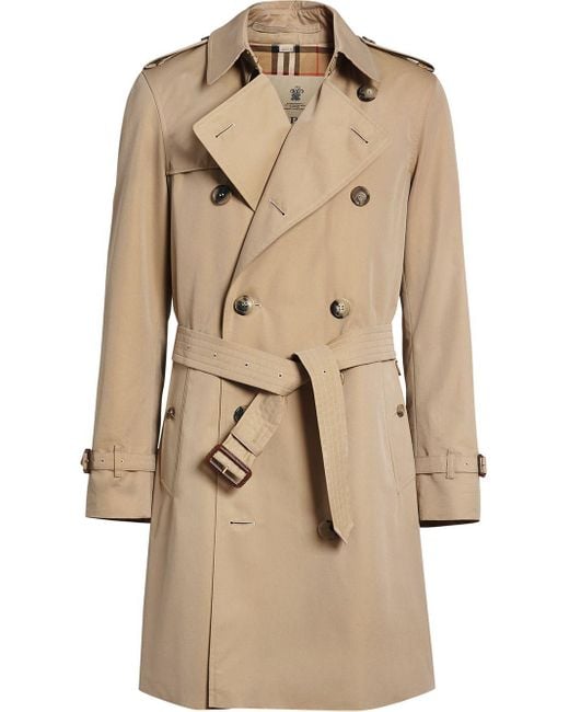 Burberry Cotton Chelsea Heritage Midi Trench Coat in Natural for Men - Lyst
