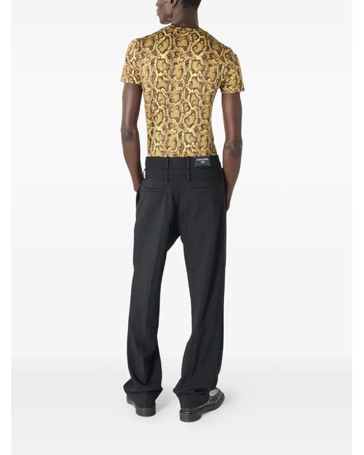 MARINE SERRE Yellow Python-Print Crew-Neck T-Shirt