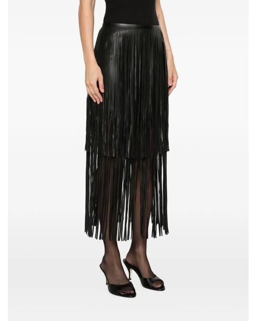 Maje Black Herringbone-Pattern Button-Detail Mini Skirt