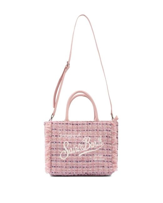 Mc2 Saint Barth Pink Colette tweed tote bag