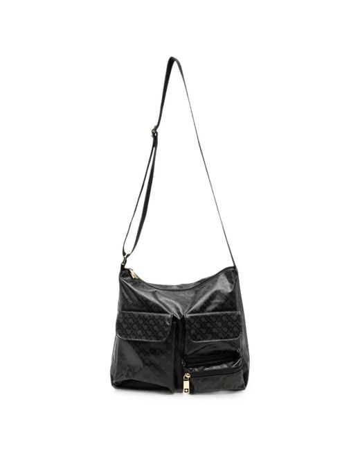 Gherardini Black Logo-Monogram Shoulder Bag