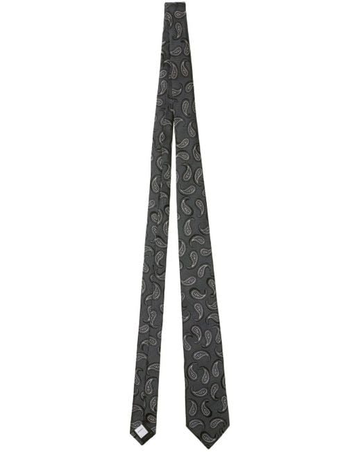 Burberry Gray Paisley-Print Tie for men