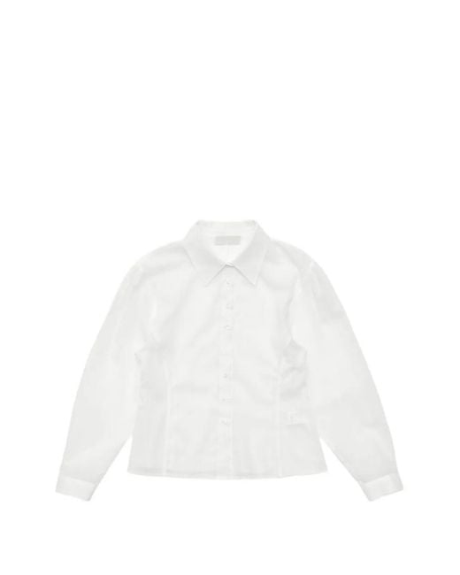 Amomento White Sheer Cotton Shirt