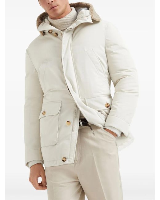 Brunello Cucinelli White Padded Jacket for men